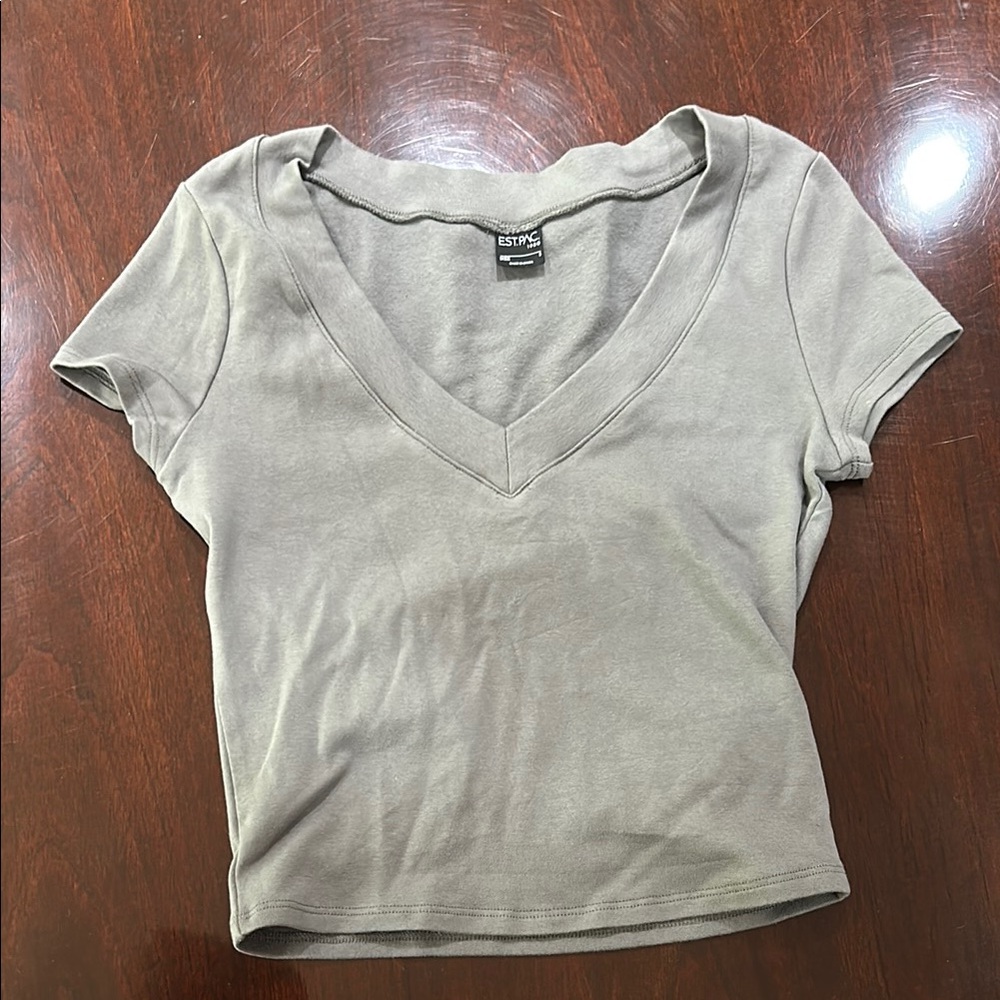 PacSun Green Fitted Crop T-Shirt